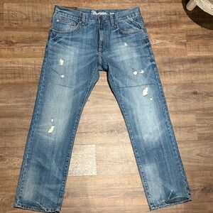 Wrangler Men's Relaxed Fit Distressed Blue Jeans